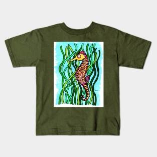 colorful sea horse Kids T-Shirt